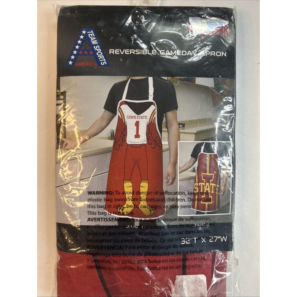 Iowa State Cyclones Reversible Gameday Apron NEW Tailgate Chef BBQ